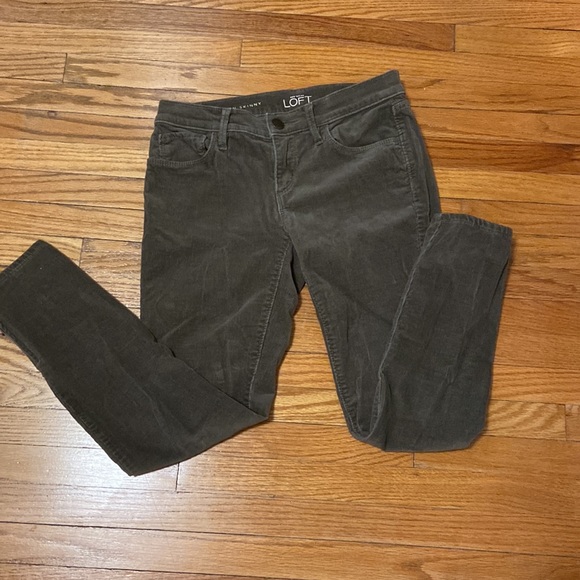 Ann Taylor LOFT skinny cord pants with zipper detail - Picture 2 of 3